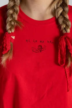 Daisy Street Ai Is My Bf Cropped Tee-Women Tops | T-Shirts