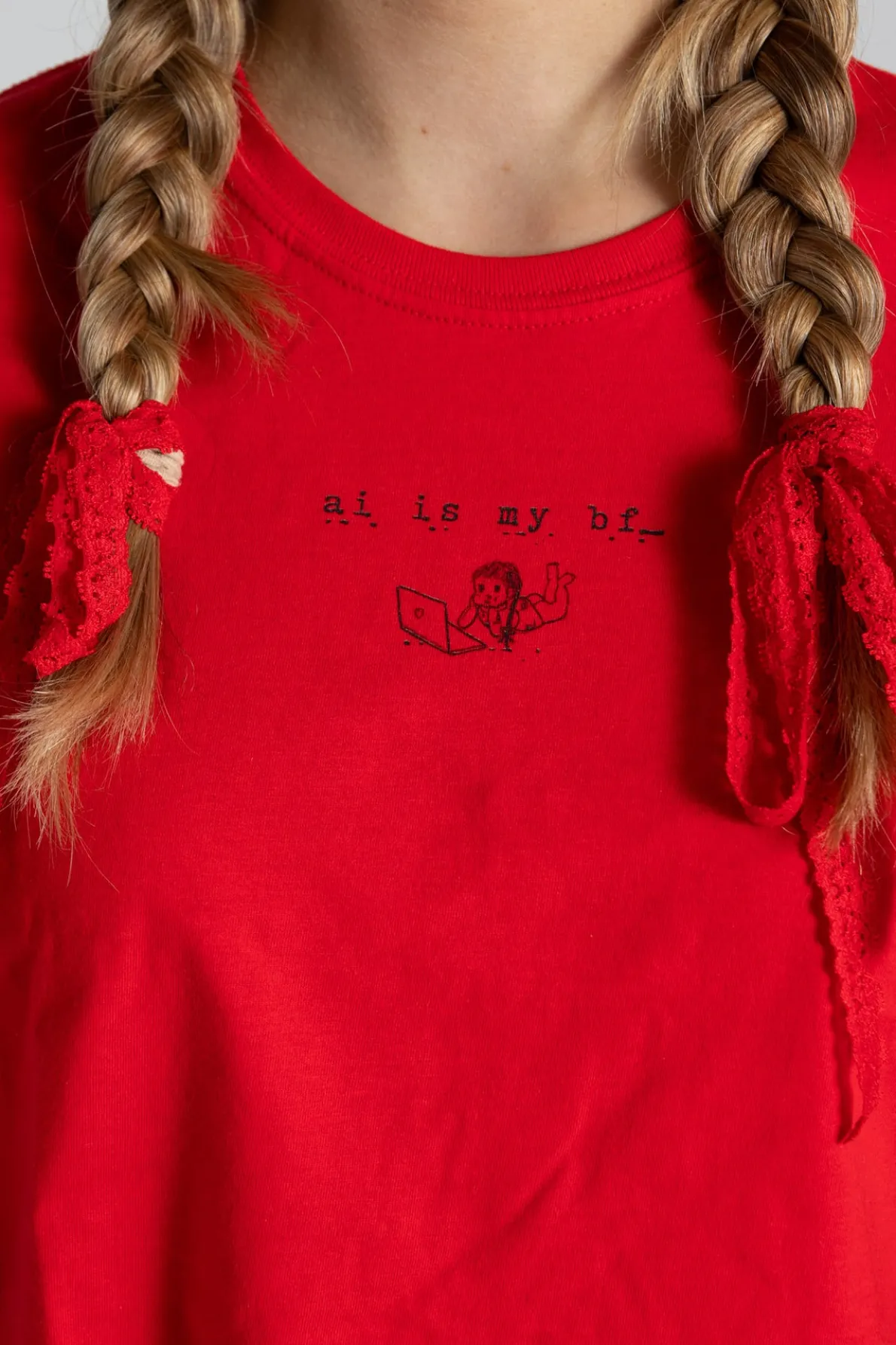 Daisy Street Ai Is My Bf Cropped Tee-Women Tops | T-Shirts