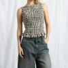 Daisy Street Boat Neck Top With All Over Shirring And Frill Hem-Women Tops