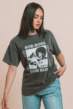Daisy Street Bob Ross Let's Get Crazy Relaxed T-Shirt-Women T-Shirts
