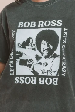 Daisy Street Bob Ross Let's Get Crazy Relaxed T-Shirt-Women T-Shirts