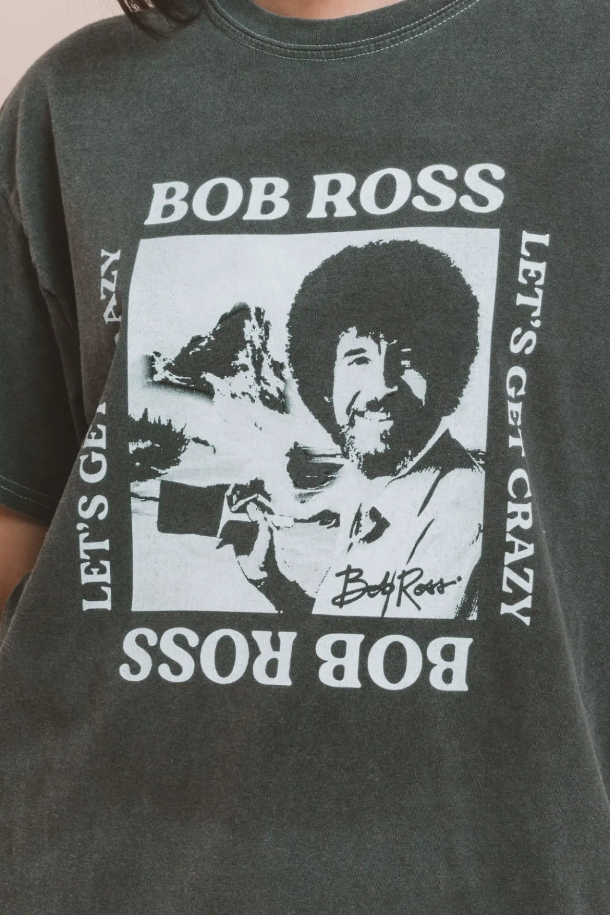 Daisy Street Bob Ross Let's Get Crazy Relaxed T-Shirt-Women T-Shirts