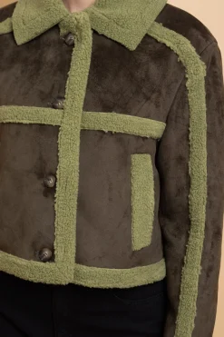 Daisy Street Borg Detail Cropped Jacket-Women Jackets
