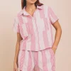 Daisy Street Boxy Shirt In Seersucker Stripe Co-ord-Women Tops