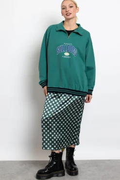 Daisy Street Bulldogs 1/4 Zip Sweater-Women Tops | Hoodies & Sweatshirts