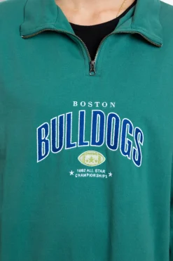 Daisy Street Bulldogs 1/4 Zip Sweater-Women Tops | Hoodies & Sweatshirts