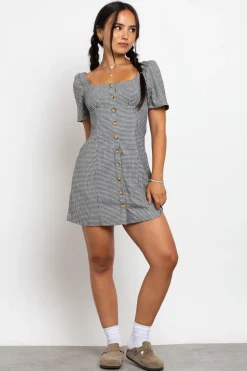Daisy Street Button Front Milkmaid Dress-Women Dresses
