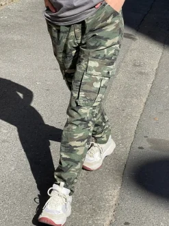 Daisy Street Cargo Trouser in Camo-Women Trousers
