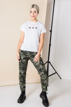 Daisy Street Cargo Trouser in Camo-Women Trousers