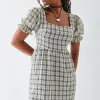 Daisy Street Check Smock Dress-Women Dresses