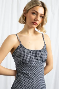 Daisy Street Check Tie Back Cami Dress-Women Dresses