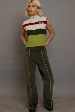 Daisy Street Cord Flared Trousers-Women Trousers
