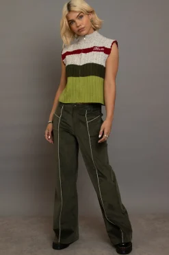 Daisy Street Cord Flared Trousers-Women Trousers