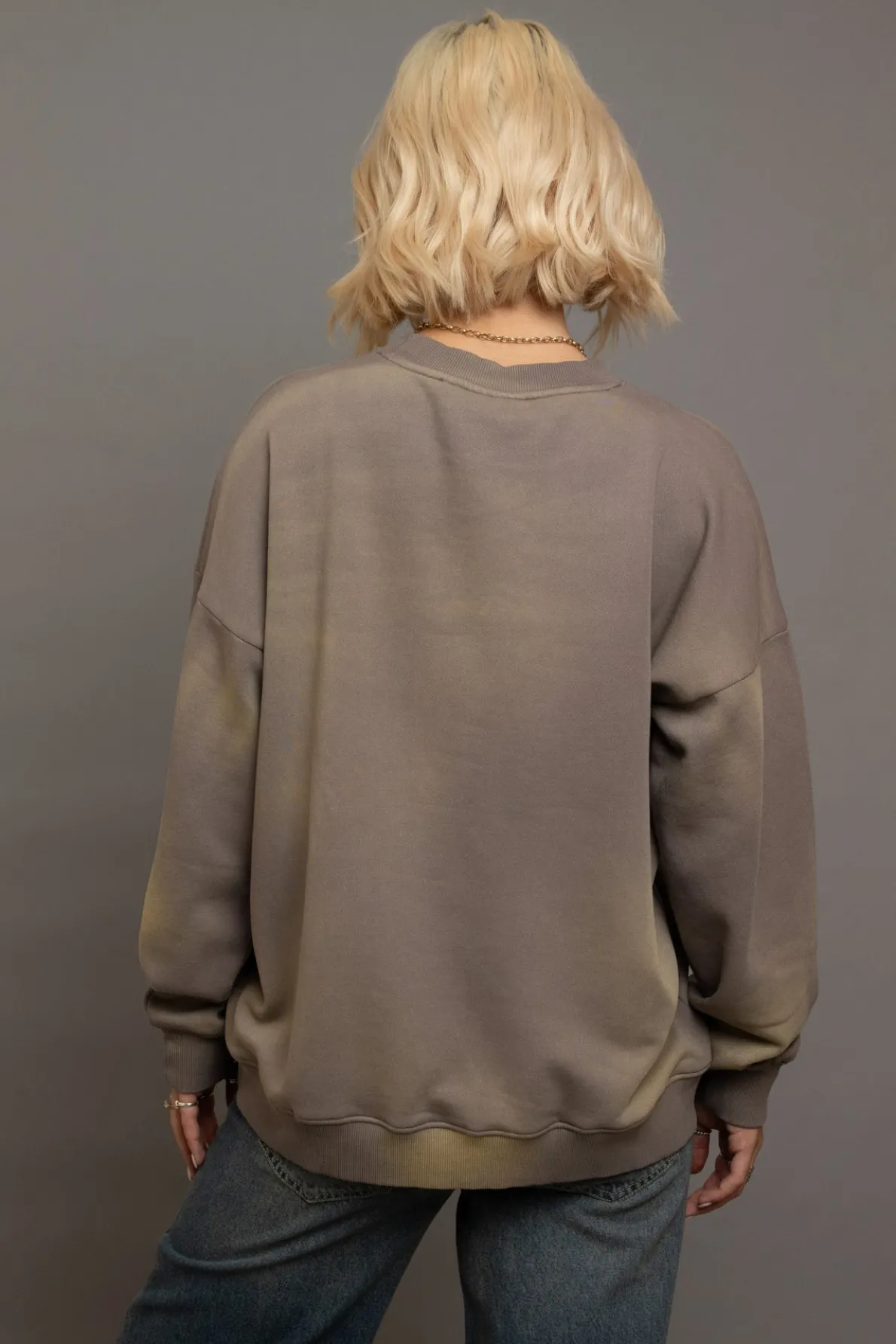 Daisy Street Crew Neck Sweat With Embossed Text-Women Hoodies & Sweatshirts