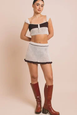 Daisy Street Crochet Mini Skirt-Women Dresses