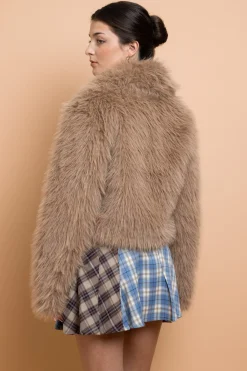 Daisy Street Cropped Faux Fur Jacket-Women Partywear | Jackets