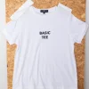 Daisy Street Cropped T-Shirt with Basic Tee Print-Women T-Shirts