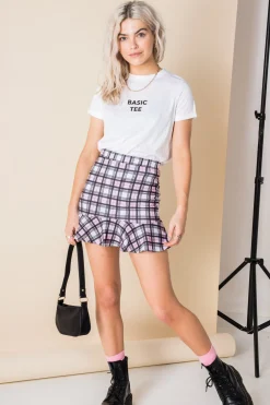 Daisy Street Cropped T-Shirt with Basic Tee Print-Women T-Shirts