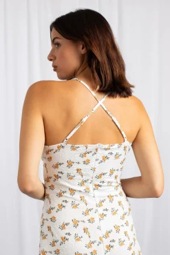 Daisy Street Cross Back Ruched Bust Midi Dress With High Split-Women Dresses