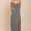 Daisy Street Cross Over Strap Ruched Bust Midi Dress With Split-Women Dresses