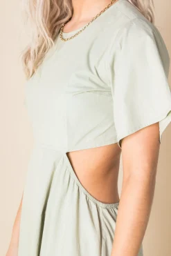 Daisy Street Cut-Out Cotton Midi Dress-Women Dresses