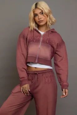Daisy Street Dark Wash Terry Hoodie-Women Tops | Hoodies & Sweatshirts