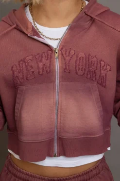 Daisy Street Dark Wash Terry Hoodie-Women Tops | Hoodies & Sweatshirts