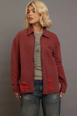 Daisy Street Denim Jacket With Embroidery Artwork-Women Jackets