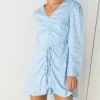 Daisy Street Ditsy Floral Dress with Ruching Detail-Women Dresses