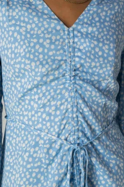 Daisy Street Ditsy Floral Dress with Ruching Detail-Women Dresses
