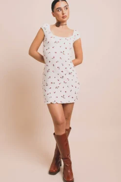 Daisy Street Ditsy Pointelle Mini Dress-Women Dresses