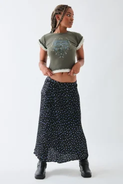 Daisy Street Double Layer Effect Baby Tee-Women T-Shirts