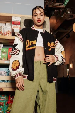 Daisy Street Dreamer Bomber Jacket-Women Jackets