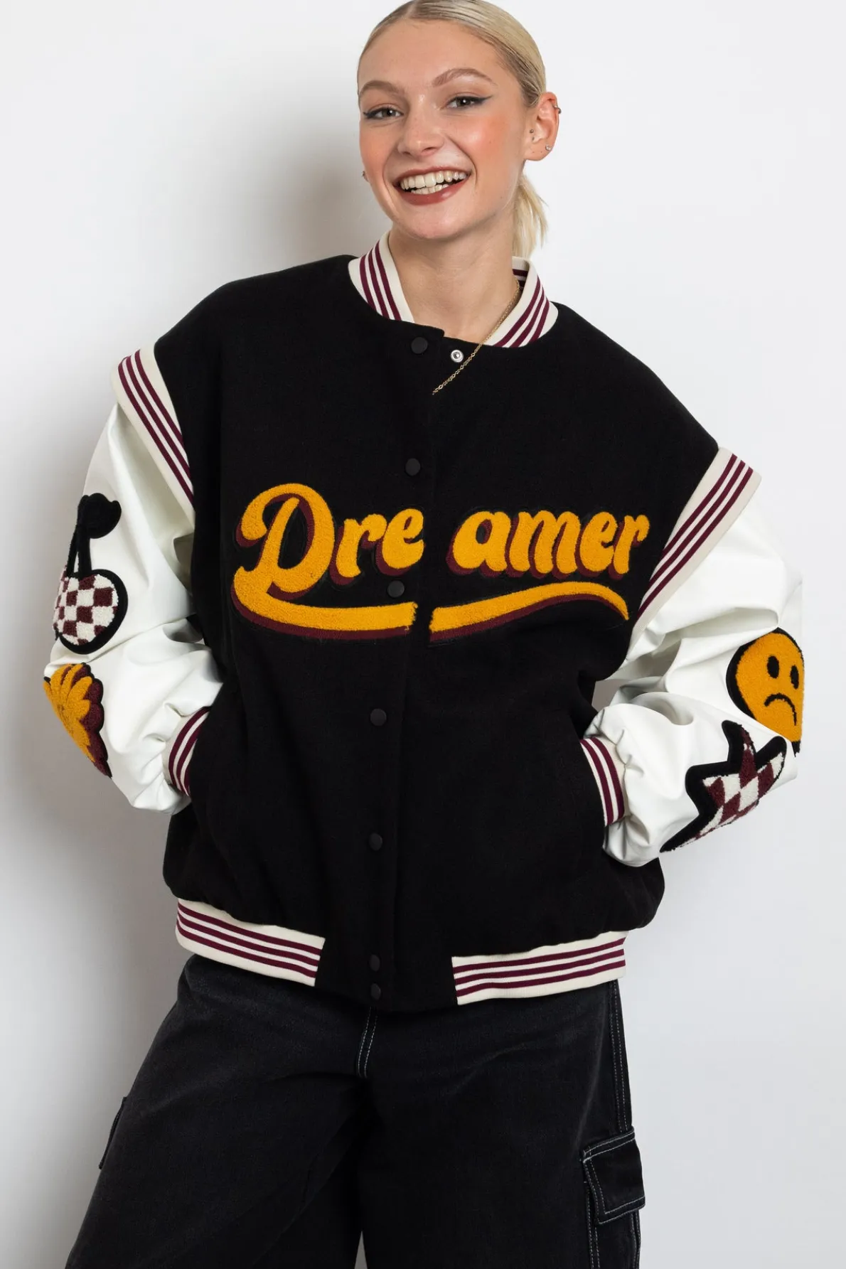 Daisy Street Dreamer Bomber Jacket-Women Jackets
