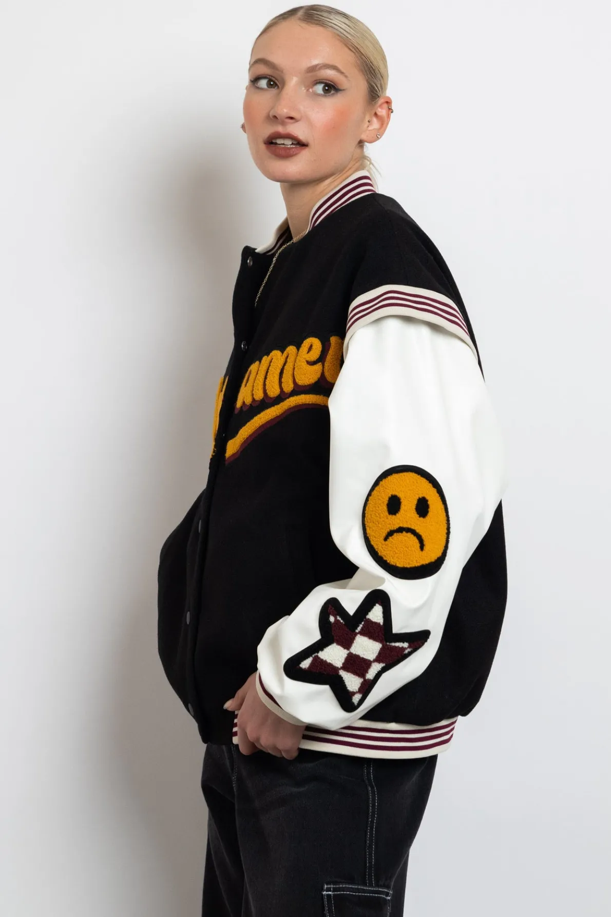 Daisy Street Dreamer Bomber Jacket-Women Jackets