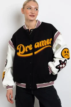 Daisy Street Dreamer Bomber Jacket-Women Jackets