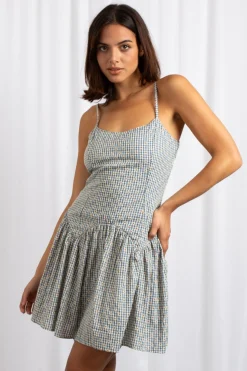 Daisy Street Dropped Waist Cut Out Back Dress-Women Dresses