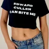 Daisy Street Edward Cullen Cropped Baby Tee-Women T-Shirts