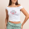 Daisy Street Embroidered Off The Shoulder Top-Women Tops