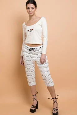 Daisy Street Embroidered Detail Long Sleeve Tee-Women Tops