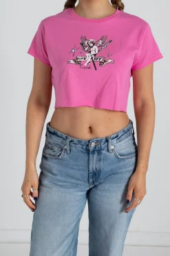 Daisy Street F*** Cupid Cropped Tee-Women Tops | T-Shirts