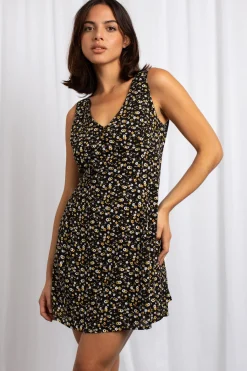 Daisy Street Fitted Floral Mini Dress-Women Dresses