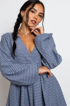 Daisy Street Fixed Wrap Over Smock Dress-Women Dresses