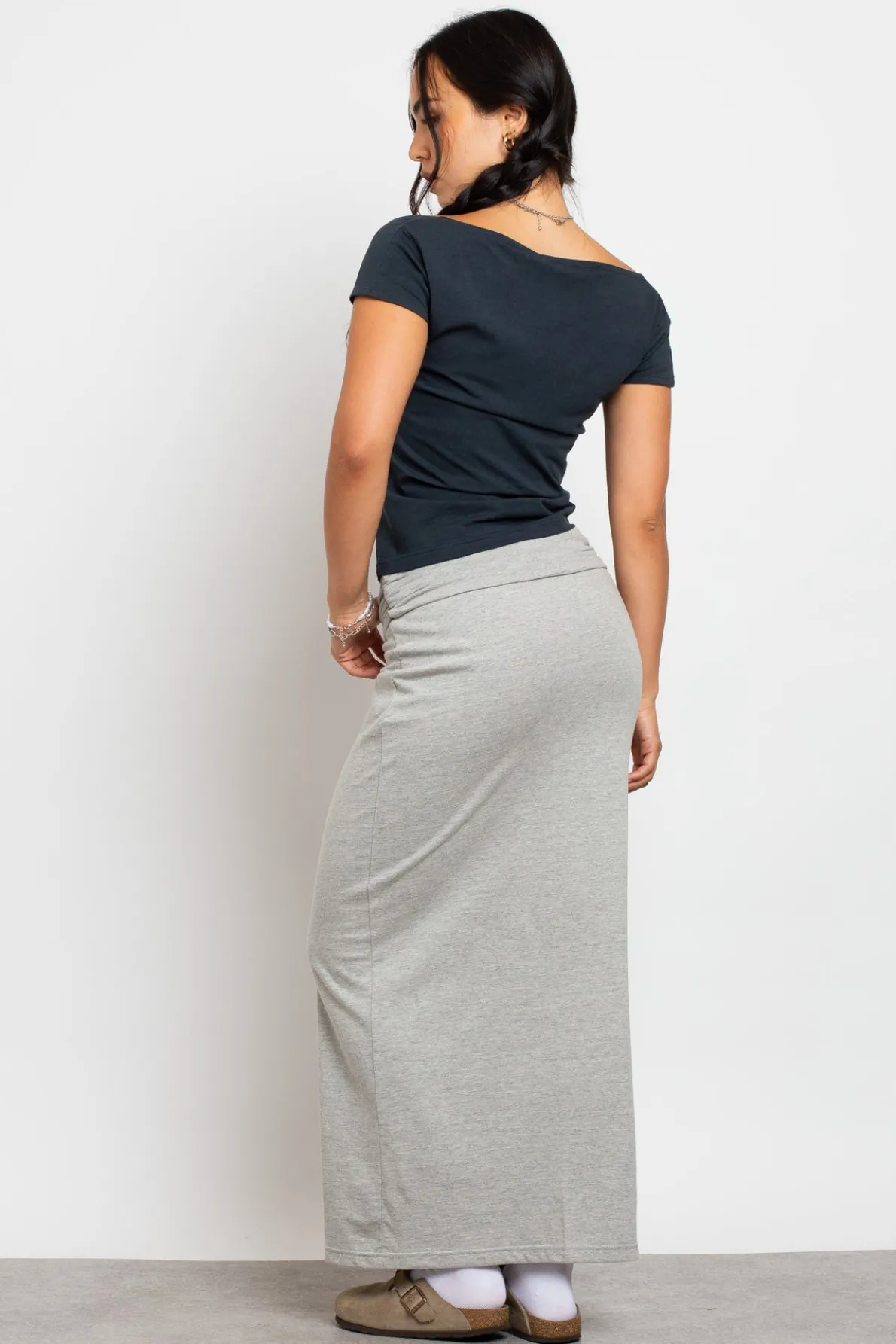 Daisy Street Fold Over Waistband Maxi Skirt-Women Skirts