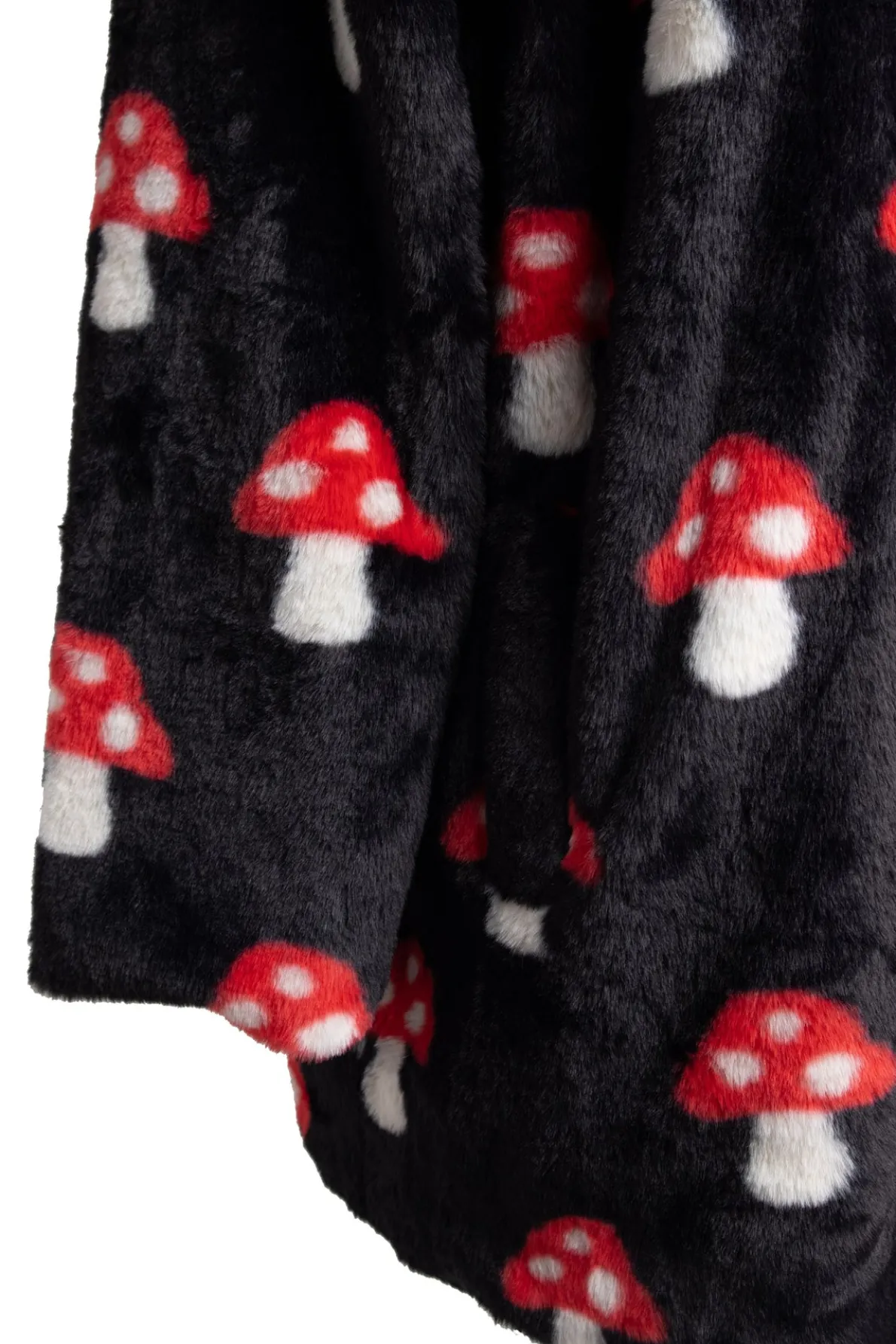 Daisy Street Fur Coat in Mushroom Print-Women Jackets
