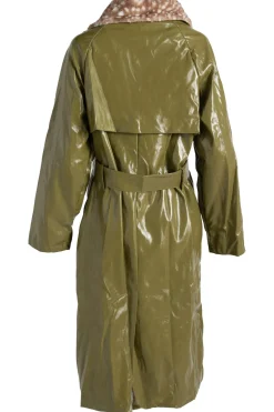 Daisy Street Fur Trench Coat in-Women Jackets