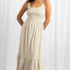 Daisy Street Gingham Midi Dress With Shirred Bodice-Women Dresses