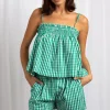 Daisy Street Gingham Strappy Smock Top-Women Tops