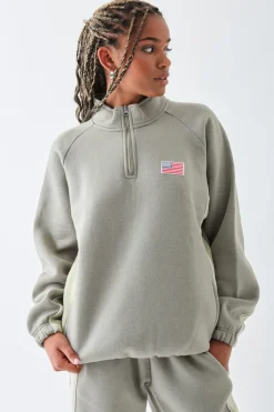 Daisy Street Half Zip Sweater With Piping Detail-Women Tops | Hoodies & Sweatshirts