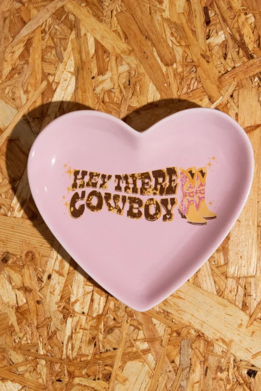 Daisy Street Heart Trinket Tray With Cowboy Print- Accessories | Homeware